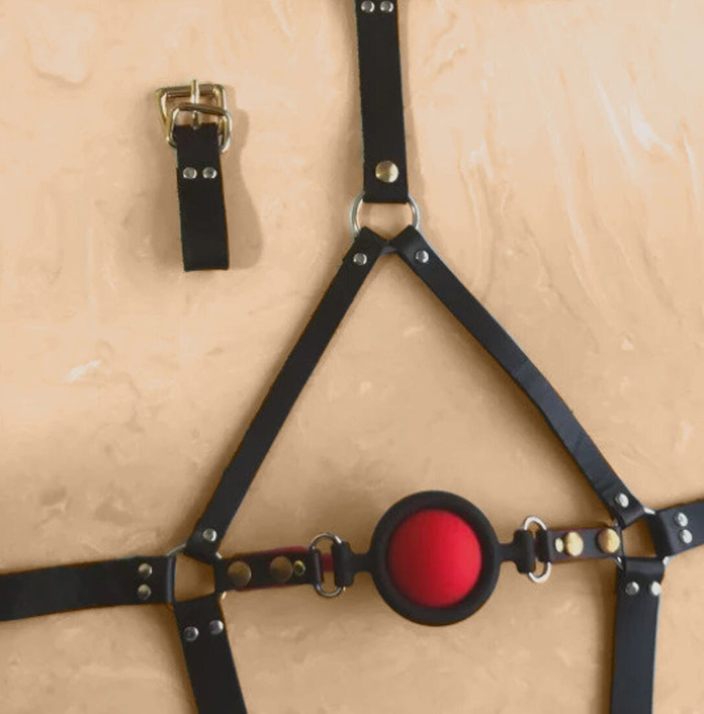 Premium Bondage Ball Gag Harness 
