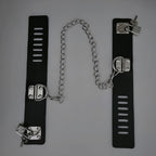 Leather BDSM Cuffs - Secure Slave Handcuffs 