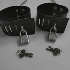 Leather BDSM Cuffs - Secure Slave Handcuffs 