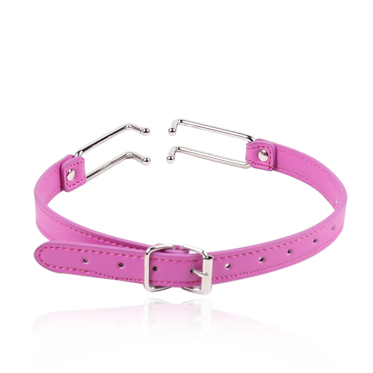 Leather open mouth restrictive steel gag ® DOMINA STORE