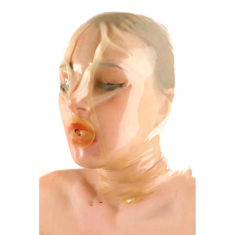 Breath play black and skin latex hood ® DOMINA STORE