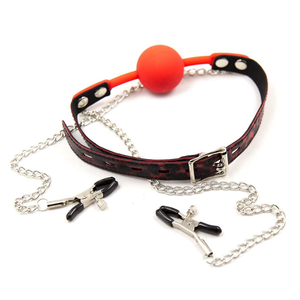Bdsm Ball Gag Nipple Clamp ® DOMINA STORE