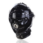 Black/Pink Leather Thick Hood  ® DOMINA STORE