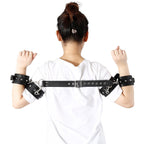Leather Backward Leather Handcuffs ® DOMINA STORE